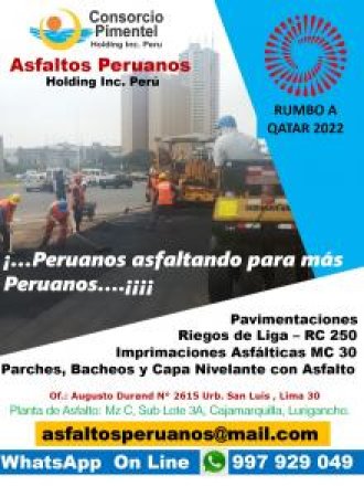 ASFALTO EN CALIENTE IMPRIMACIONES RIEGO DE LIGA PERU 2023